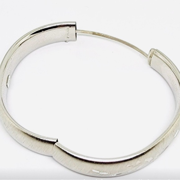 Sterling Etched Bangle Brushed Silver Bracelet - Picture 4 of 4
